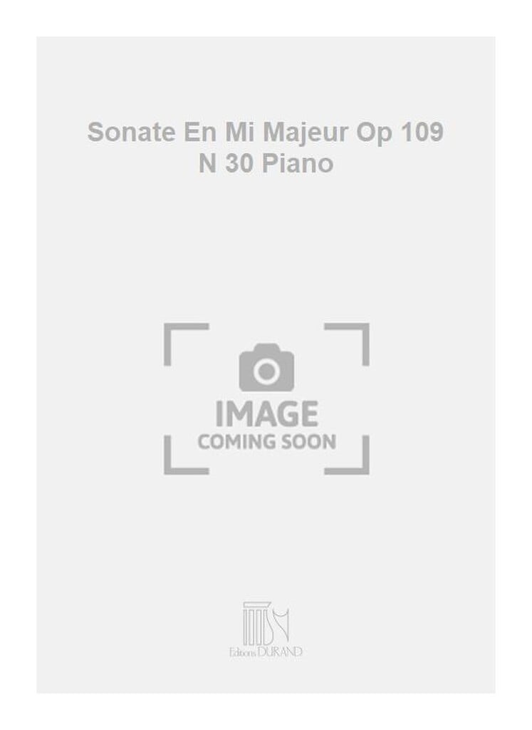 Sonate En Mi Majeur Op 109 N 30 Piano